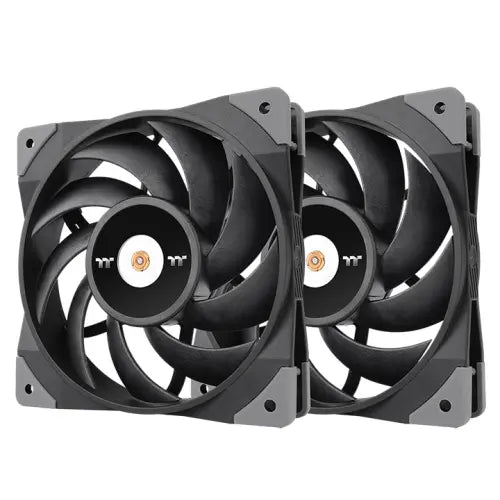 Thermaltake Toughfan 12 High Static Pressure Radiator Fan - 2-Fan Pack Exceptional Blade Design Metal-Reinforced Motor Hub 2nd Gen Hydraulic Bearing (Black)
