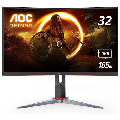 AOC C32G2ZE 32" Full HD 1080p 240Hz VA Frameless Curved Display Gaming Monitor (Black, 1 Year Local Warranty, NEW)