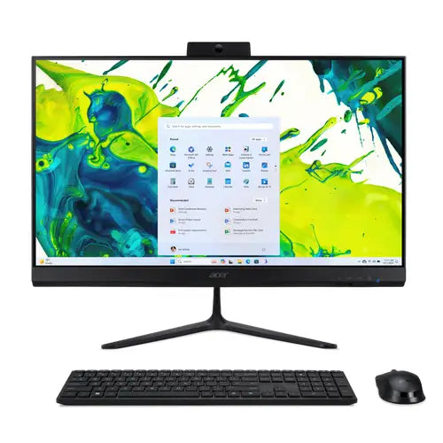 Acer Aspire C24B-GARL - Intel Core Ultra 5 225U Processor 16-GB 512-GB SSD Intel Integrated Graphics 23.8" FHD 1080P Wide View Angle Display Wi-Fi 6E Bluetooth 5.3 W11 (Black, Wireless KB+Mouse, NEW)