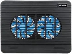 Amaze A512 Dual-Fan Laptop Cooling Pad - 2×110mm Silent Fans 1100RPM <25dBA HIPS+ABS 2×USB-A 60cm Cable (Black/Gray)