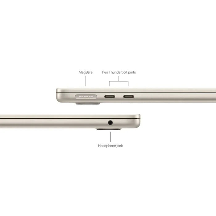 Apple MacBook Air 15 MW1J3 - Apple M4 Chip 10-Core CPU 10-Core GPU 16GB 256GB SSD 15.3-Inch Liquid Retina Display IPS Technology Backlit Magic KB with Touch ID (Starlight, 2025)