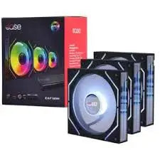 Ease EAF12MI Infinity ARGB Triple Fan Kit - 3×120mm Infinity-Mirror ARGB Fans Optimized Airflow Low Noise Standard Mounting Sync Control Intel AMD (Black/ARGB)