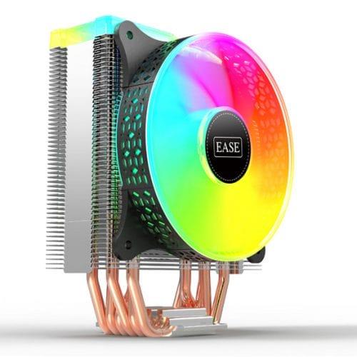 Ease EAF1218 CPU Air Cooler - 6 Heatpipes 120mm ARGB Fan 120x120x25mm Hydraulic Bearing SATA+4Pin 12V Fan 5V LED Top Plate Intel AMD (Black/Silver)
