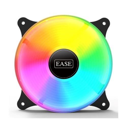 Ease EAF12MB 120mm ARGB Case Fan - Addressable RGB Motherboard Connector Control Efficient Airflow Quiet Operation (Black/ARGB)
