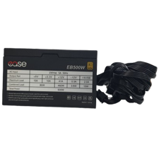 Ease EB500 500W Power Supply - 80 Plus Bronze Certified 120mm Fan Flat Black Cables SMD DC-DC Circuit (Black)