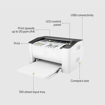 HP LaserJet 108A B&W Printer (White)