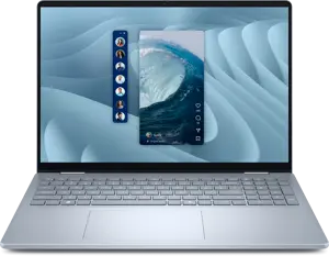 Dell 16 Plus 2-in-1 DB06250 - Intel Core Ultra 7 256V Processor 16-GB DDR5 1-TB SSD Intel Arc Graphics 16" WUXGA 1920x1200 x360 Touchscreen Fingerprint Backlit KB W11 (Ice Blue, International Warranty, NEW)