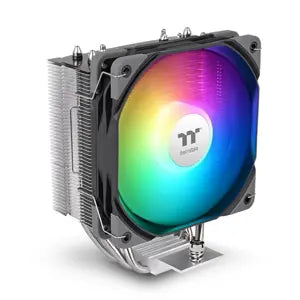 Thermaltake UX400 ARGB CPU Air Cooler - 240W TDP 4×6mm Direct-Contact Copper Heatpipes 120mm PWM ARGB Fan 5V Motherboard Sync Intel AMD (Black/Silver)