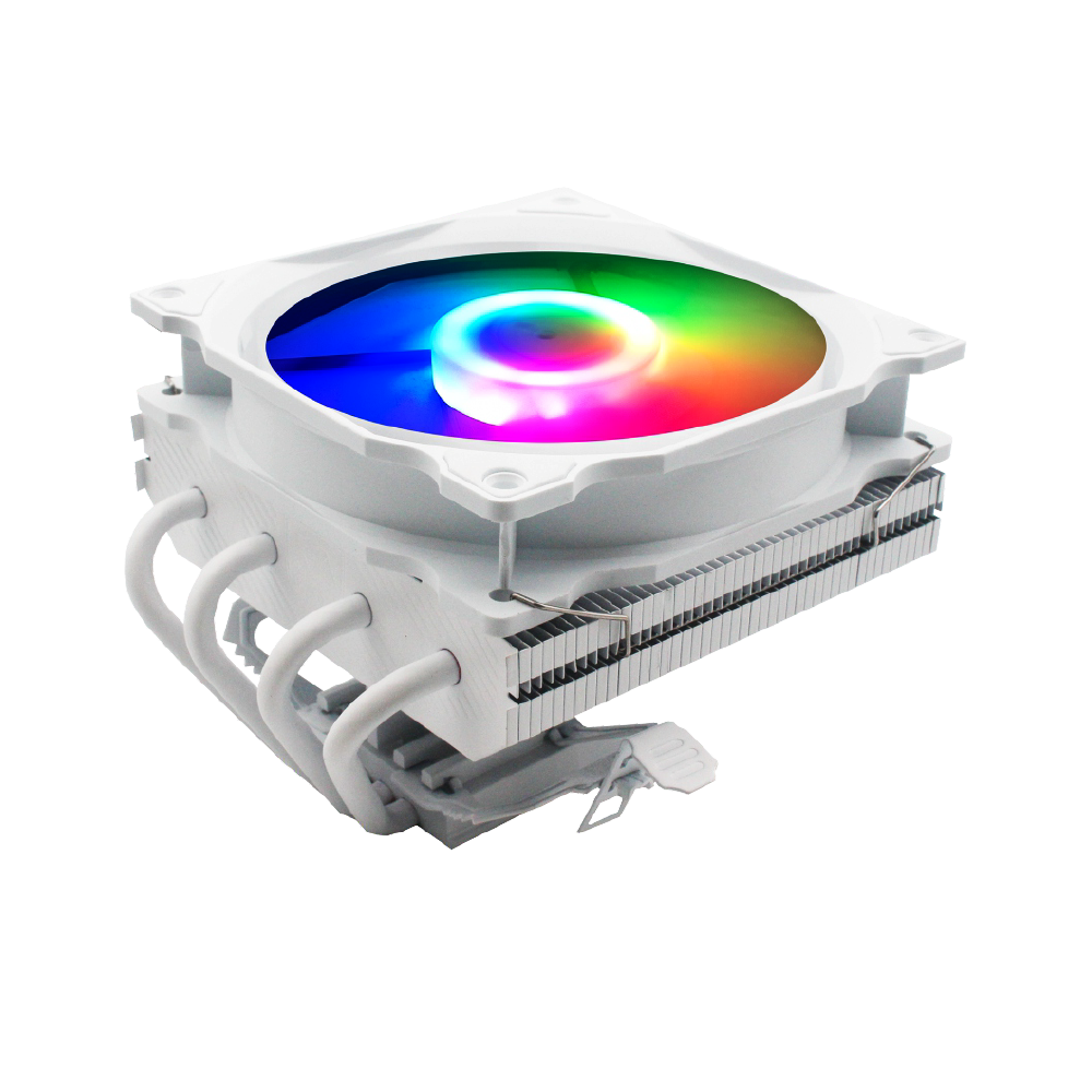 Thunder Hawk TCC-A36 CPU Cooler - 120mm RGB Fan 600-1600RPM 32CFM 25dB Motherboard Sync 145x140x92mm Intel AMD (Snow White)